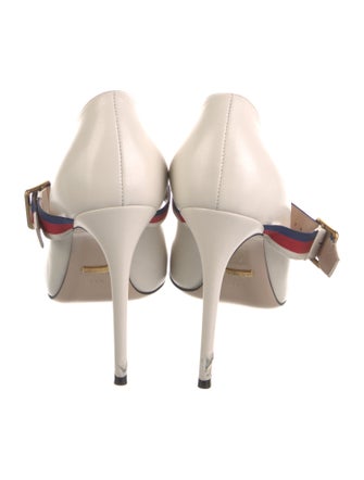 Gucci Sylvie Web Accent Leather Pumps