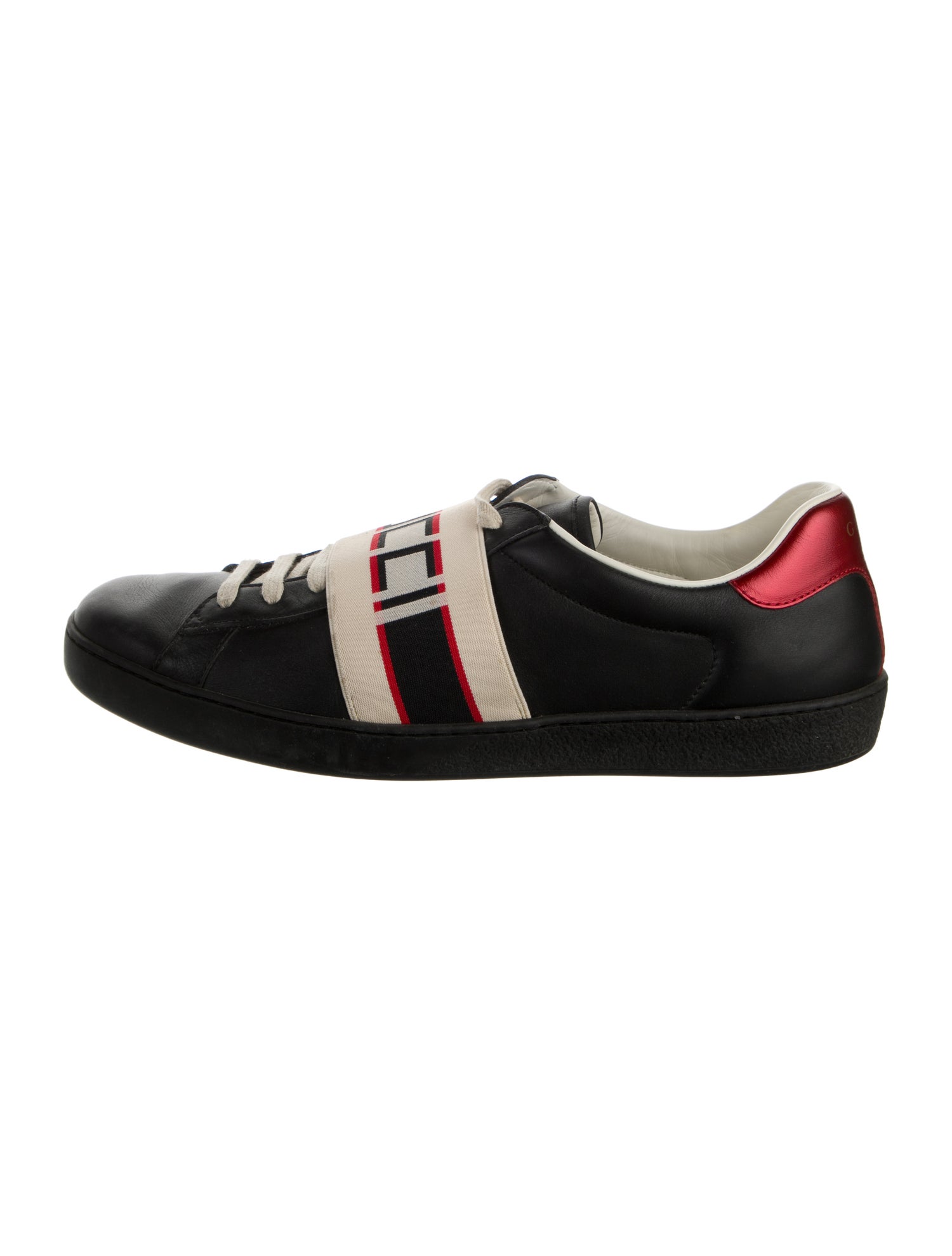 Gucci Web Accent Leather Sneakers