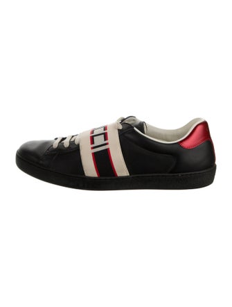 Gucci Web Accent Leather Sneakers