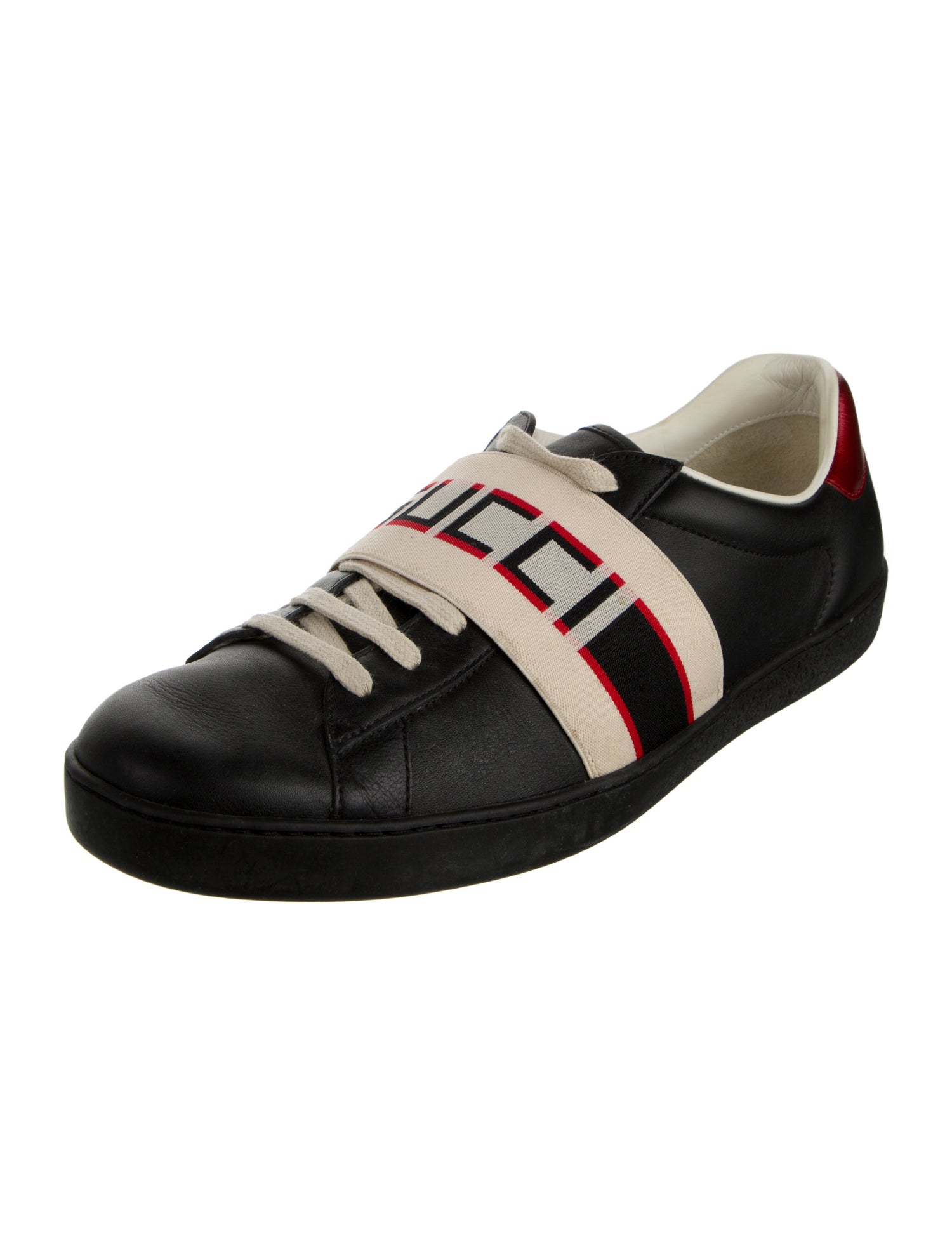 Gucci Web Accent Leather Sneakers