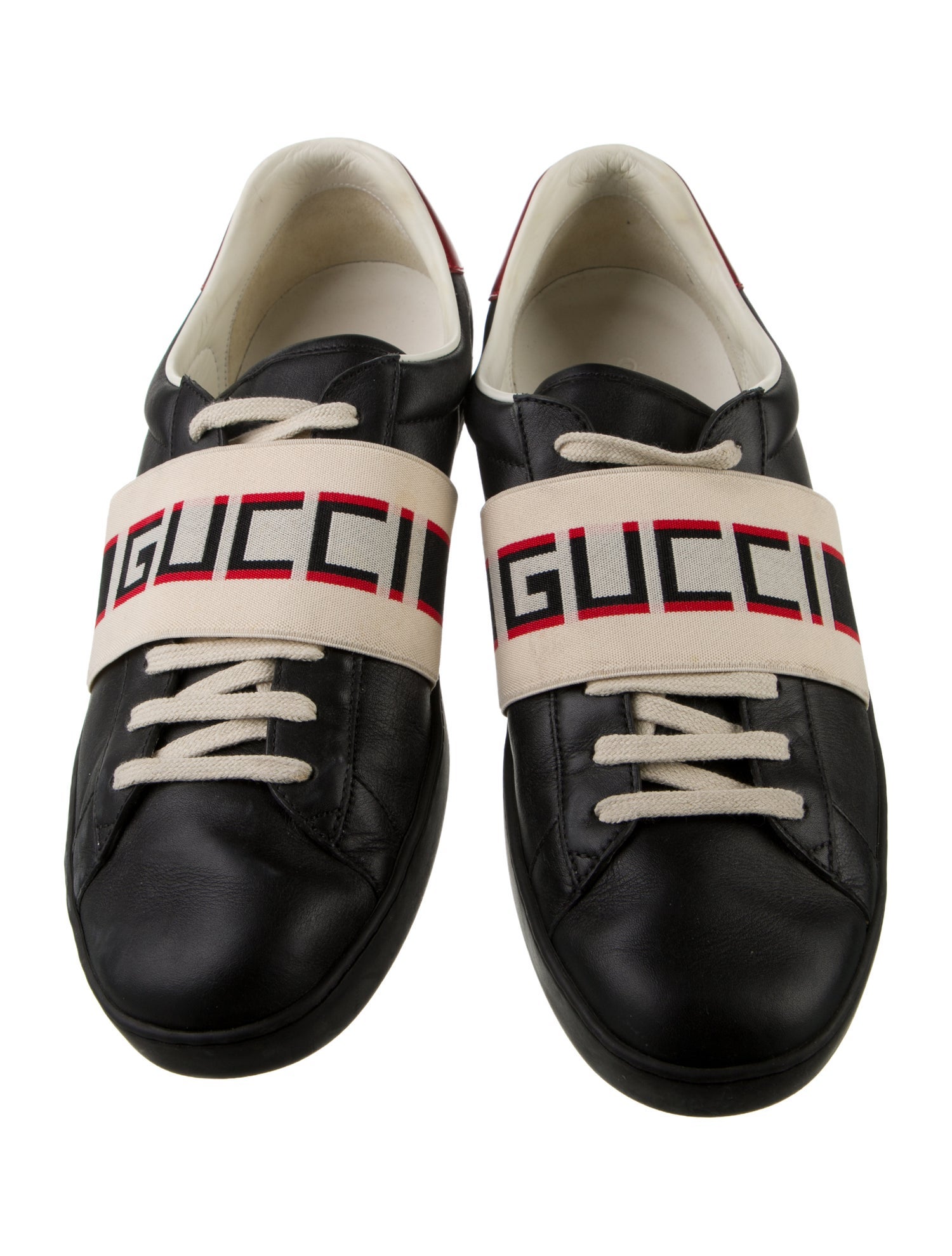 Gucci Web Accent Leather Sneakers