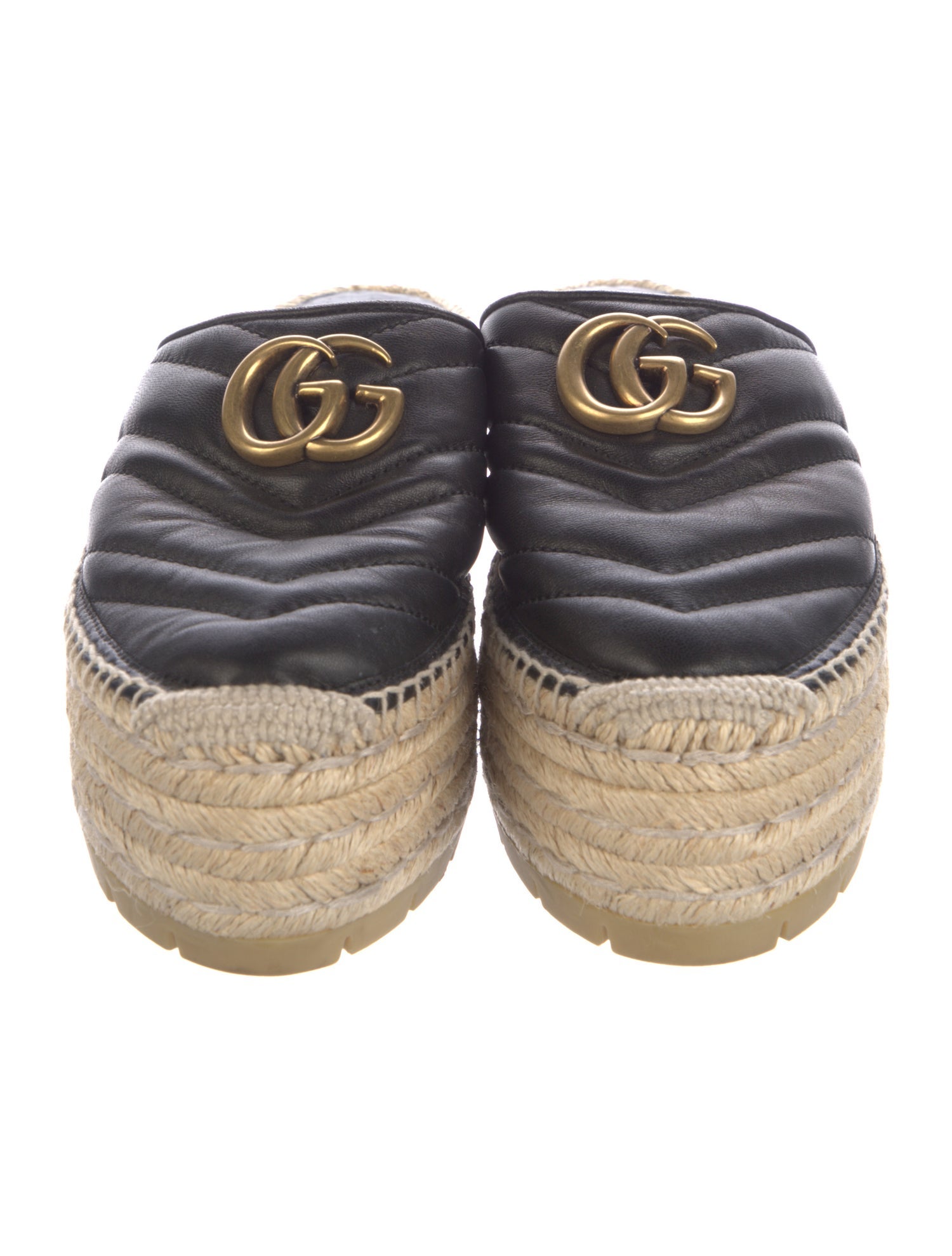 Gucci Double G Logo Leather Mules