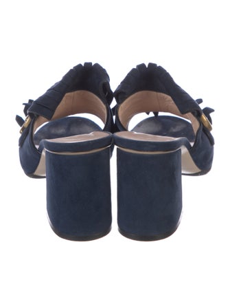 Gucci Suede Fringe Trim Accent Slides