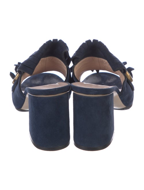 Gucci Suede Fringe Trim Accent Slides