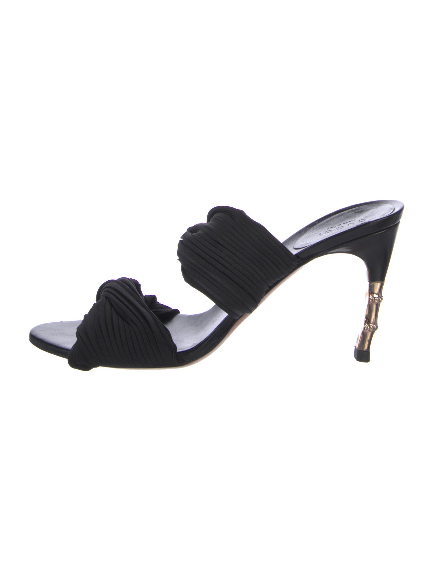 Gucci Bamboo Accent Pleated Accents Slides