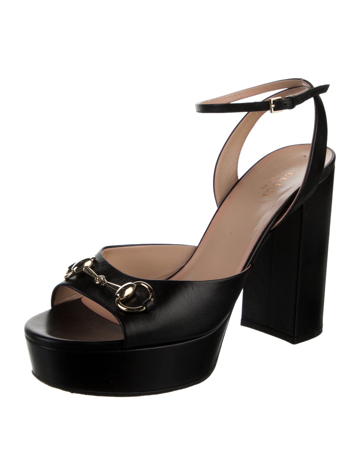 Gucci Double G Logo Leather Slingback Pumps