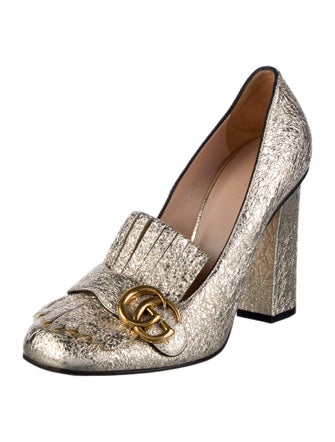 Gucci Double G Logo Leather Pumps