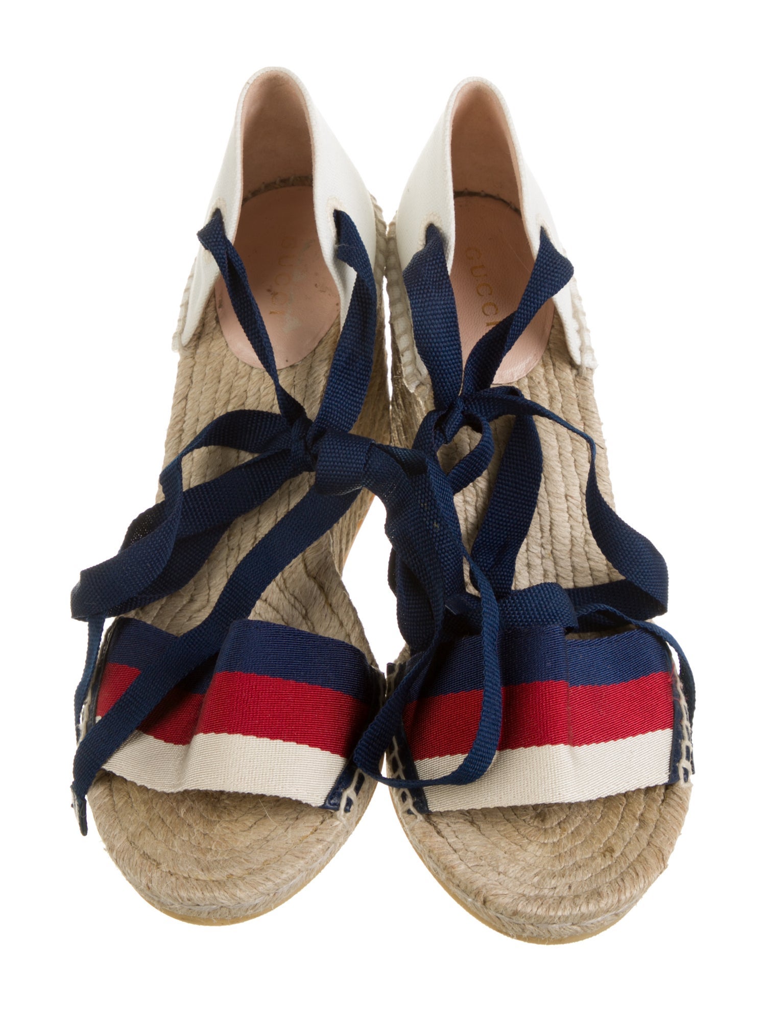 Gucci Sylvie Web Accent Canvas Espadrilles