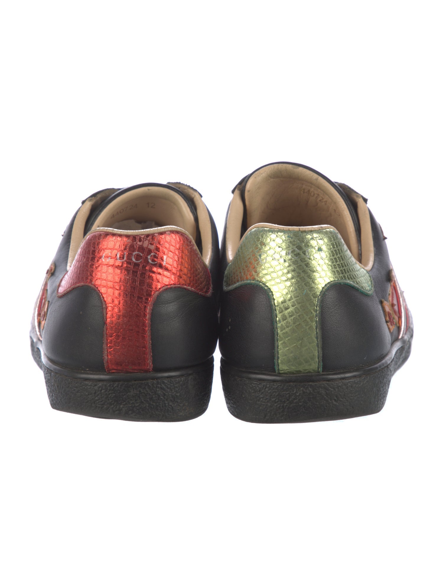 Gucci Web Accent Leather Sneakers