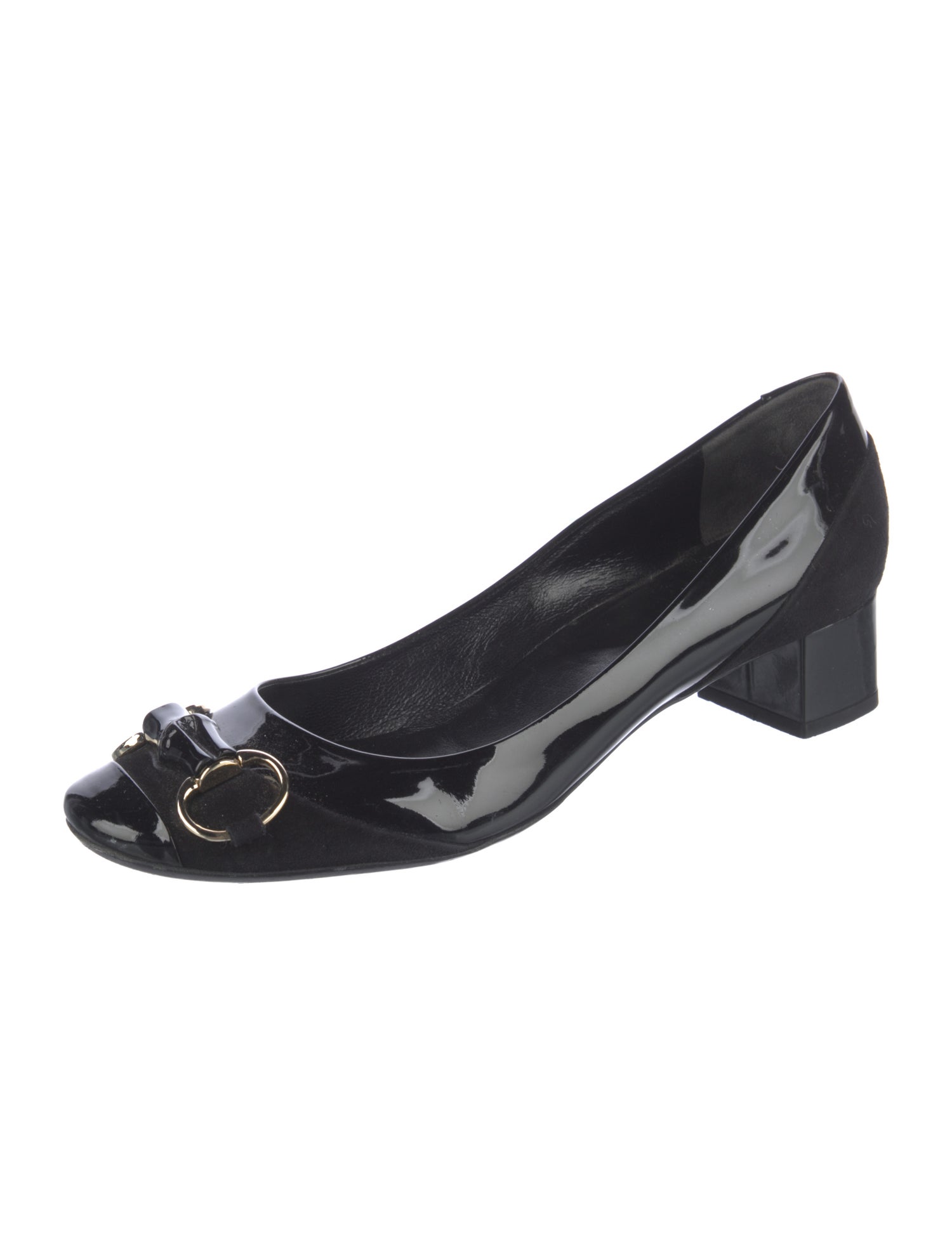 Gucci Hasler Horsebit Accent Patent Leather Pumps
