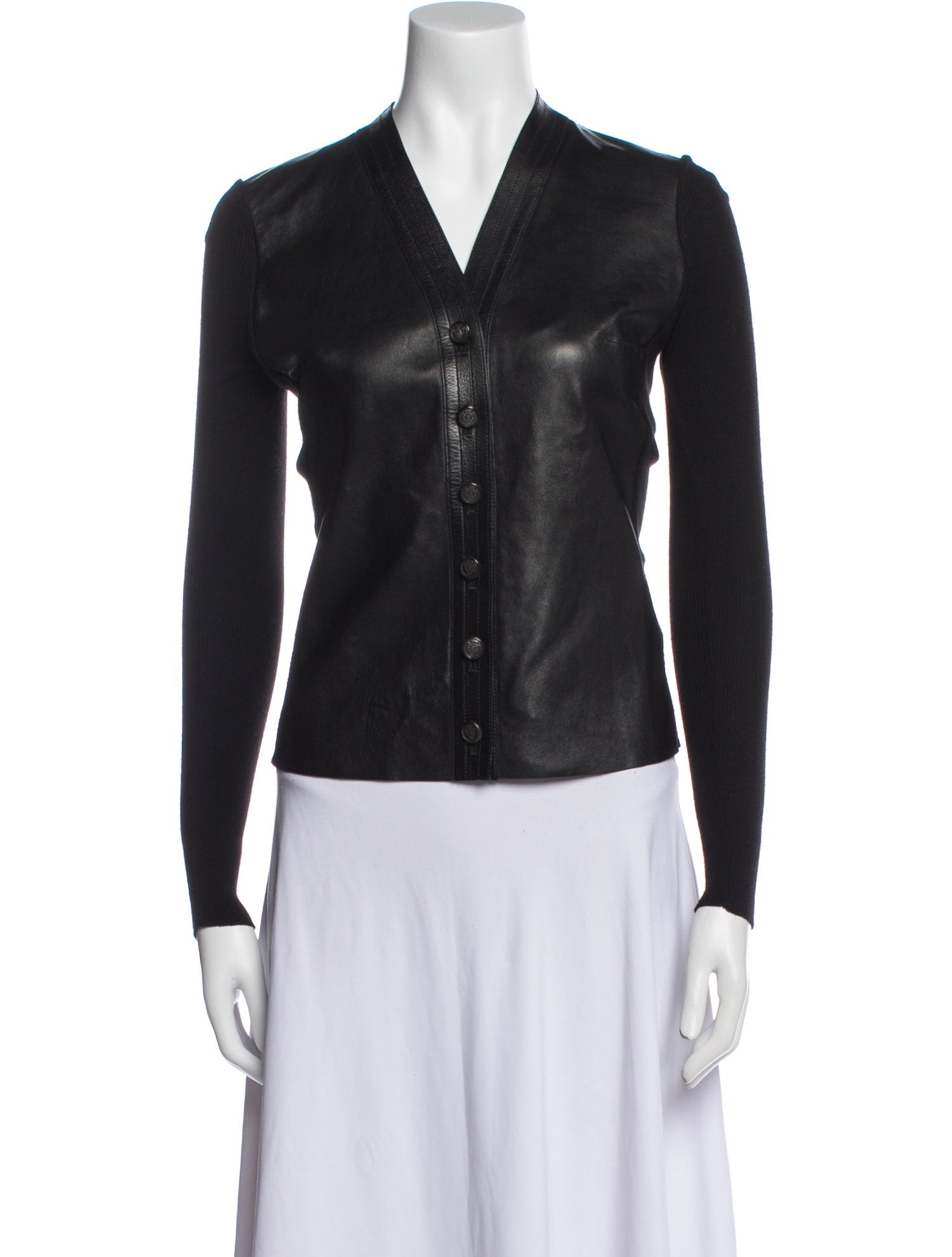 Gucci Vintage Leather Button-Up Top