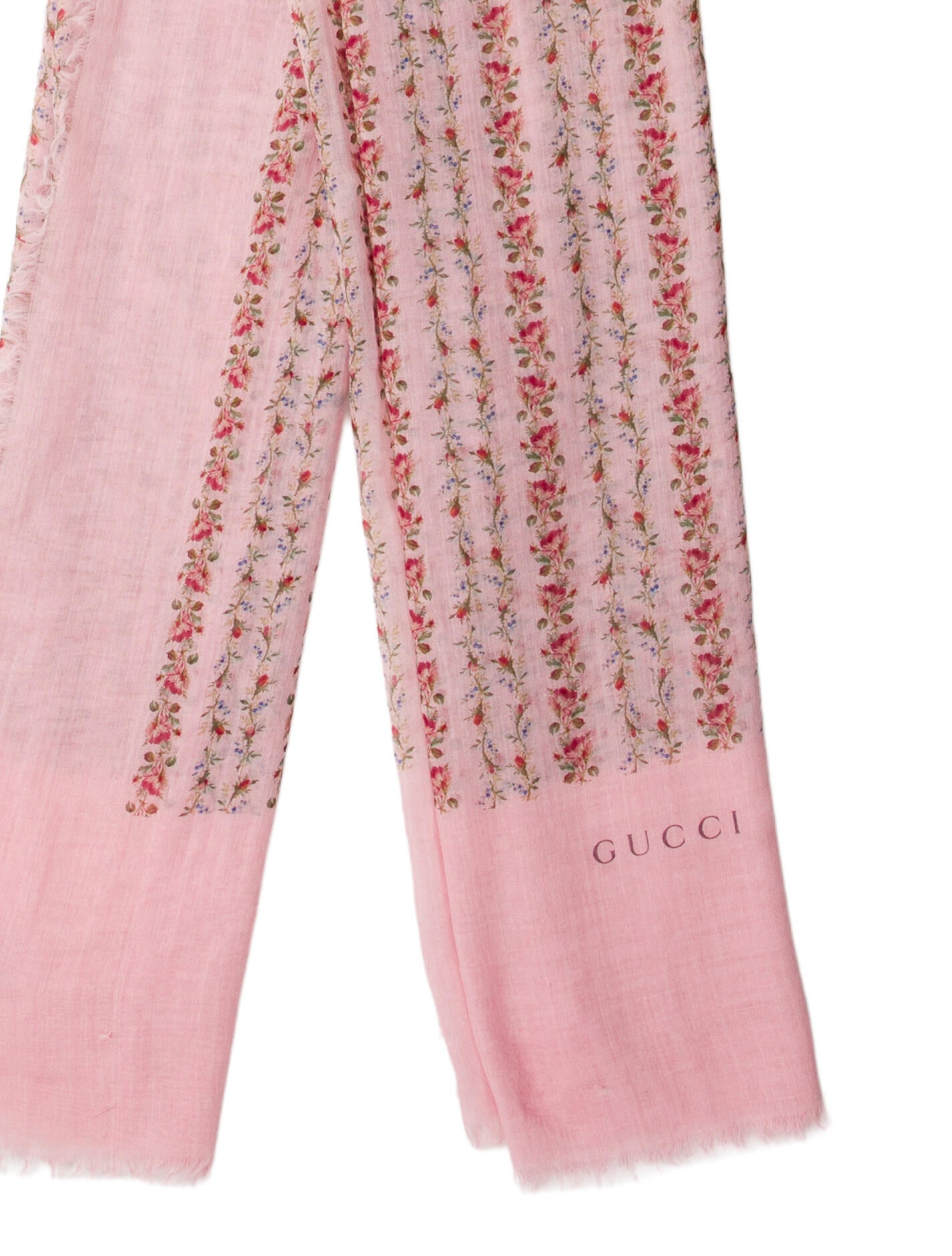 Gucci Cashmere Floral Print Scarf