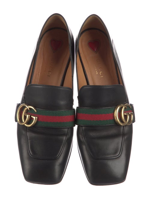 Gucci Web Accent Leather Pumps