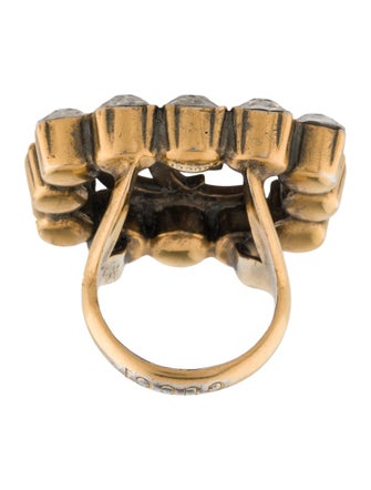 Gucci Crystal Marmont Double G Cocktail Ring