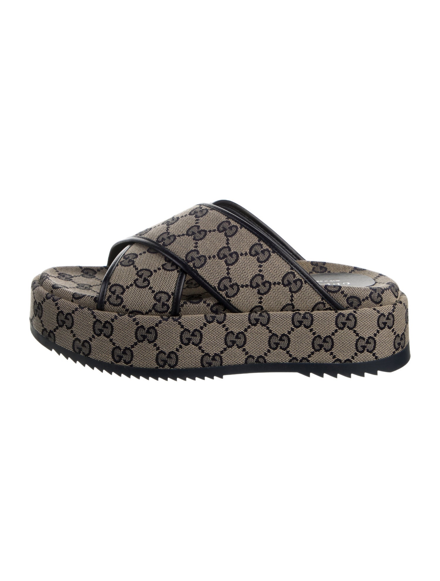 Gucci Canvas Printed Slides