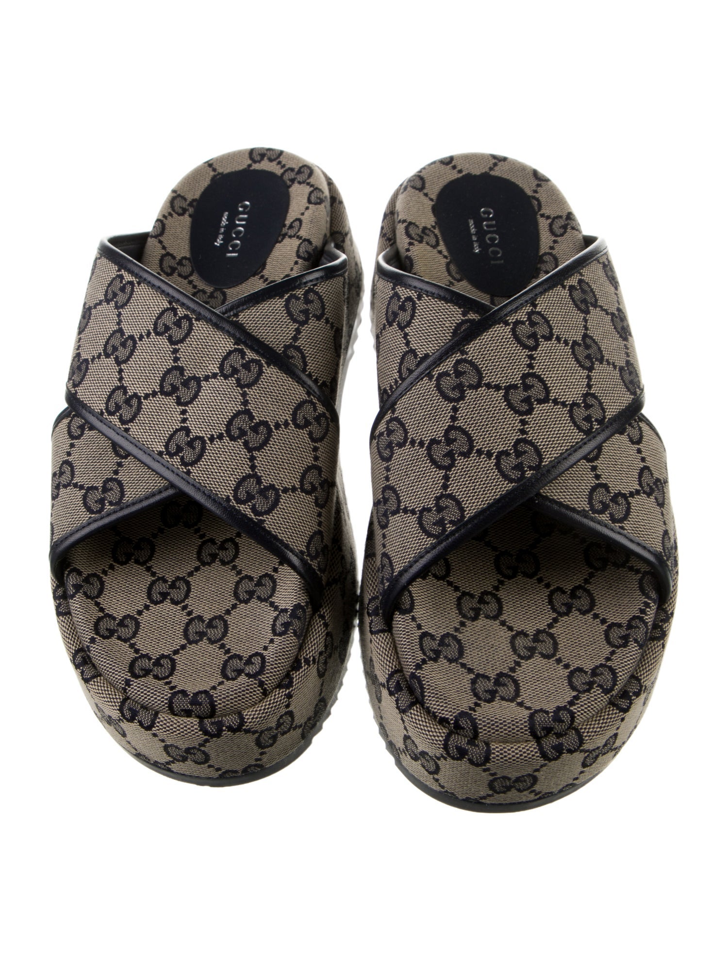 Gucci Canvas Printed Slides