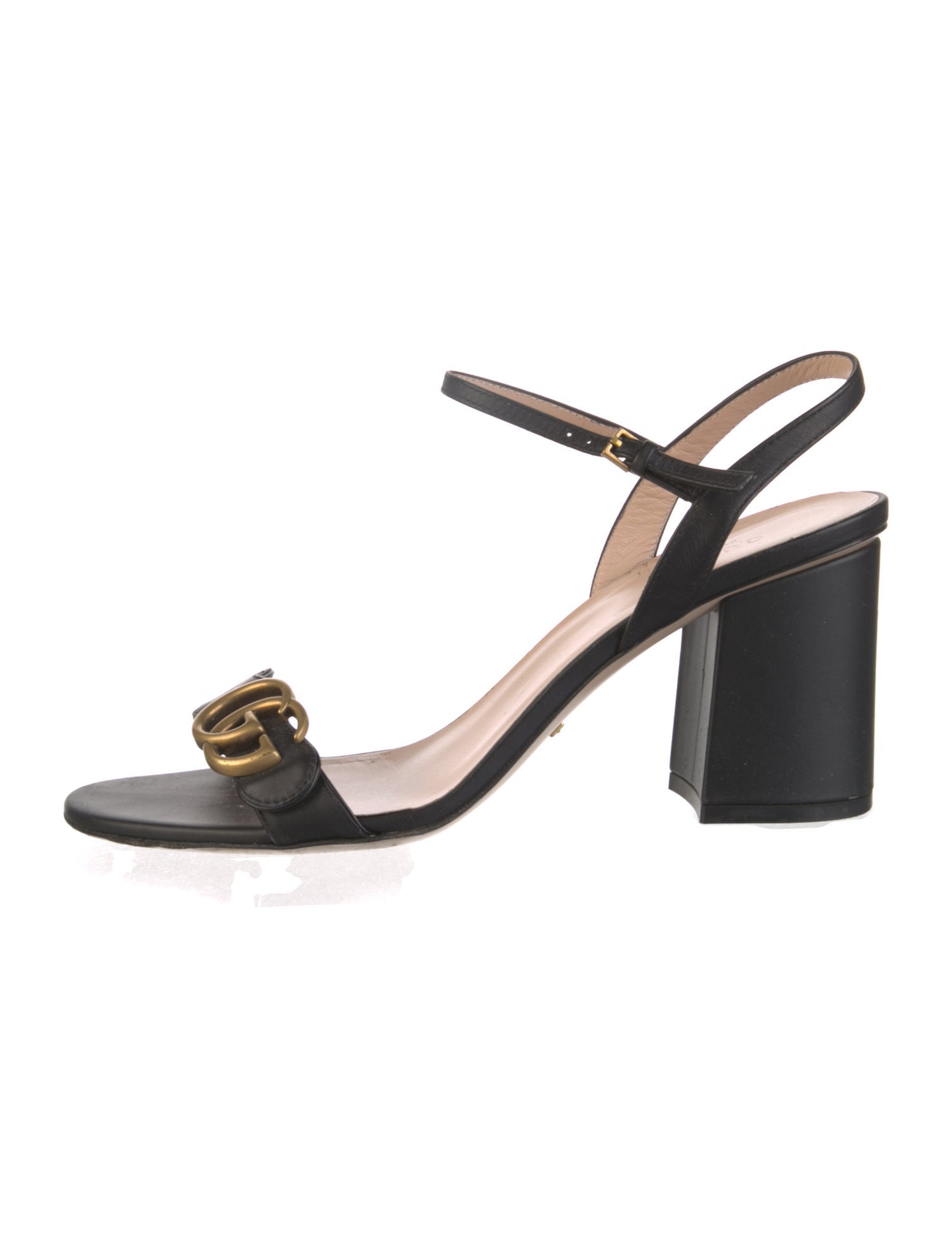 Gucci Double G Logo Leather Sandals