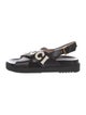 Gucci Leather Graphic Print Slingback Sandals