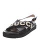 Gucci Leather Graphic Print Slingback Sandals