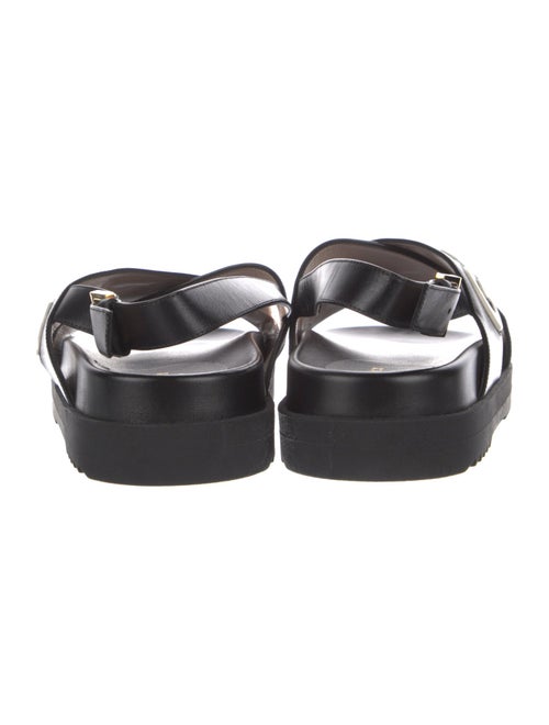 Gucci Leather Graphic Print Slingback Sandals