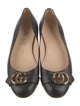Gucci Double G Logo Leather Ballet Flats