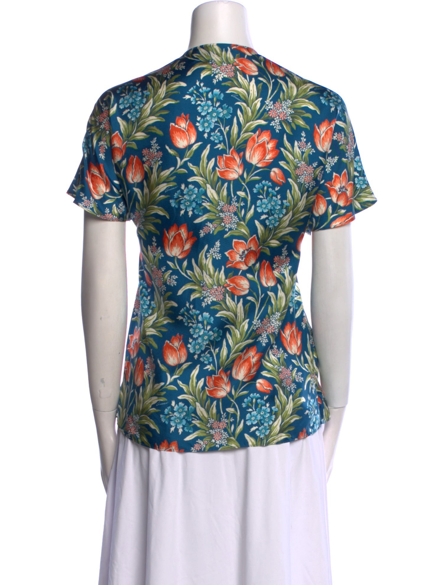 Gucci Silk Floral Print T-Shirt