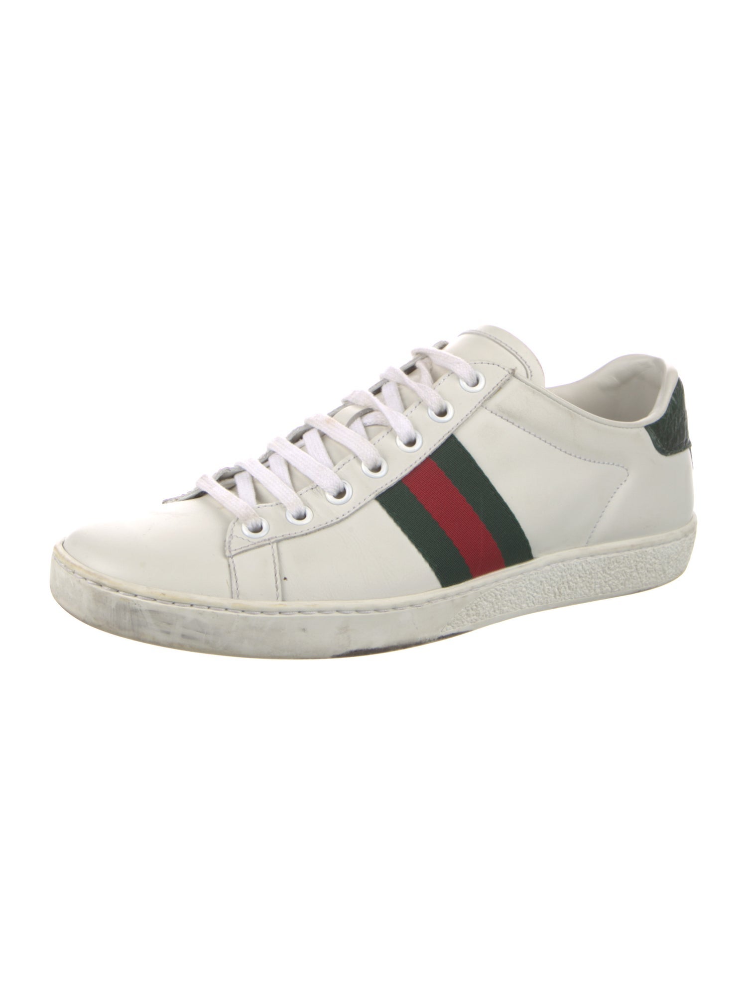 Gucci Web Accent Leather Sneakers