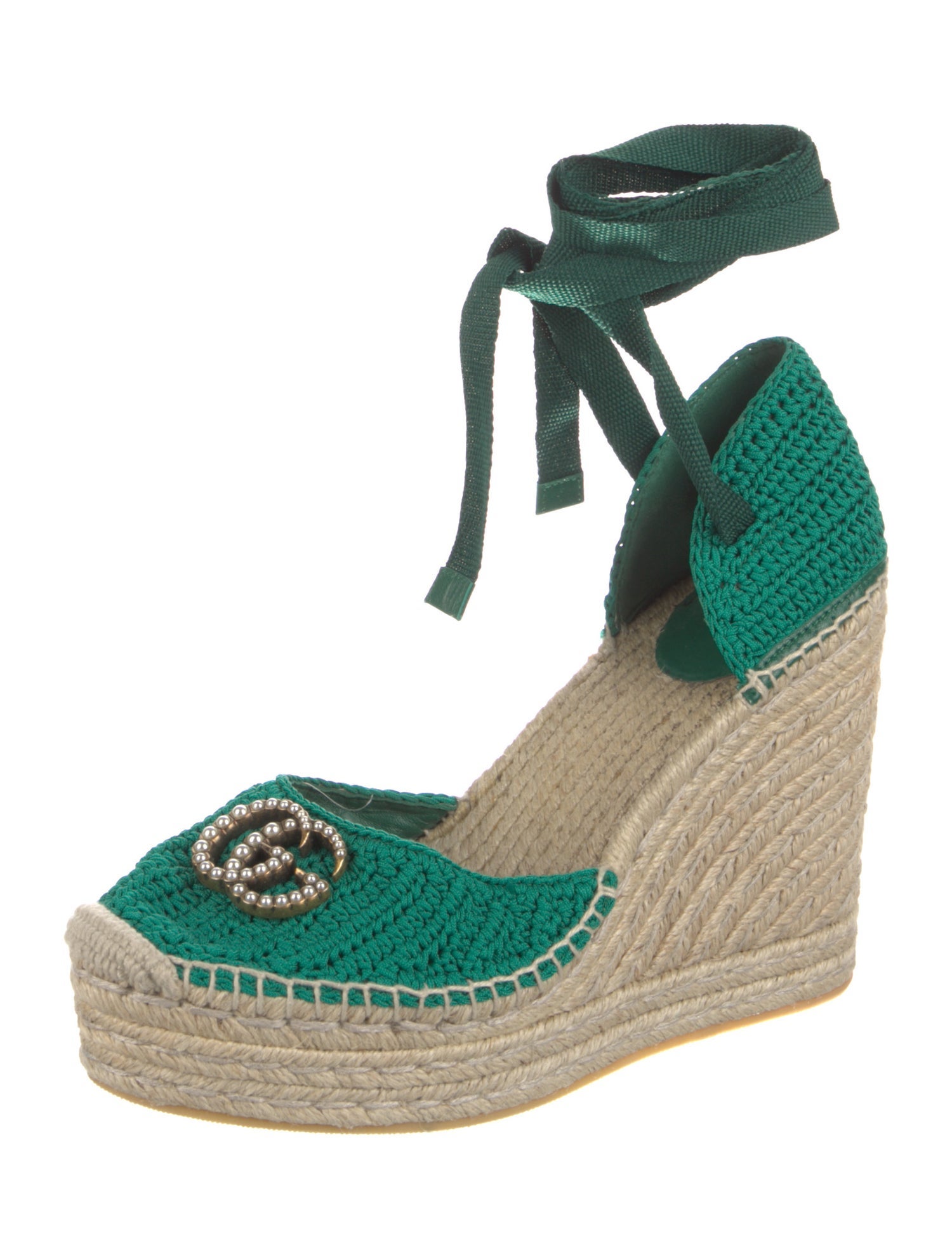 Gucci Web Accent Printed D'Orsay Pumps