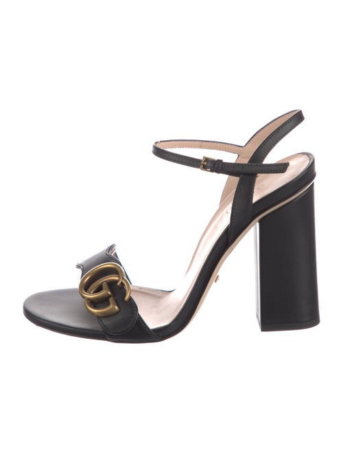 Gucci Double G Logo Leather Sandals