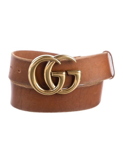 Gucci Double G Logo Leather Belt