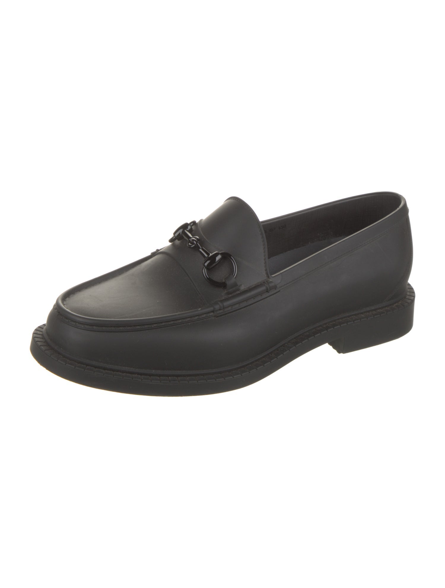 Gucci Horsebit Accent Rubber Dress Loafers