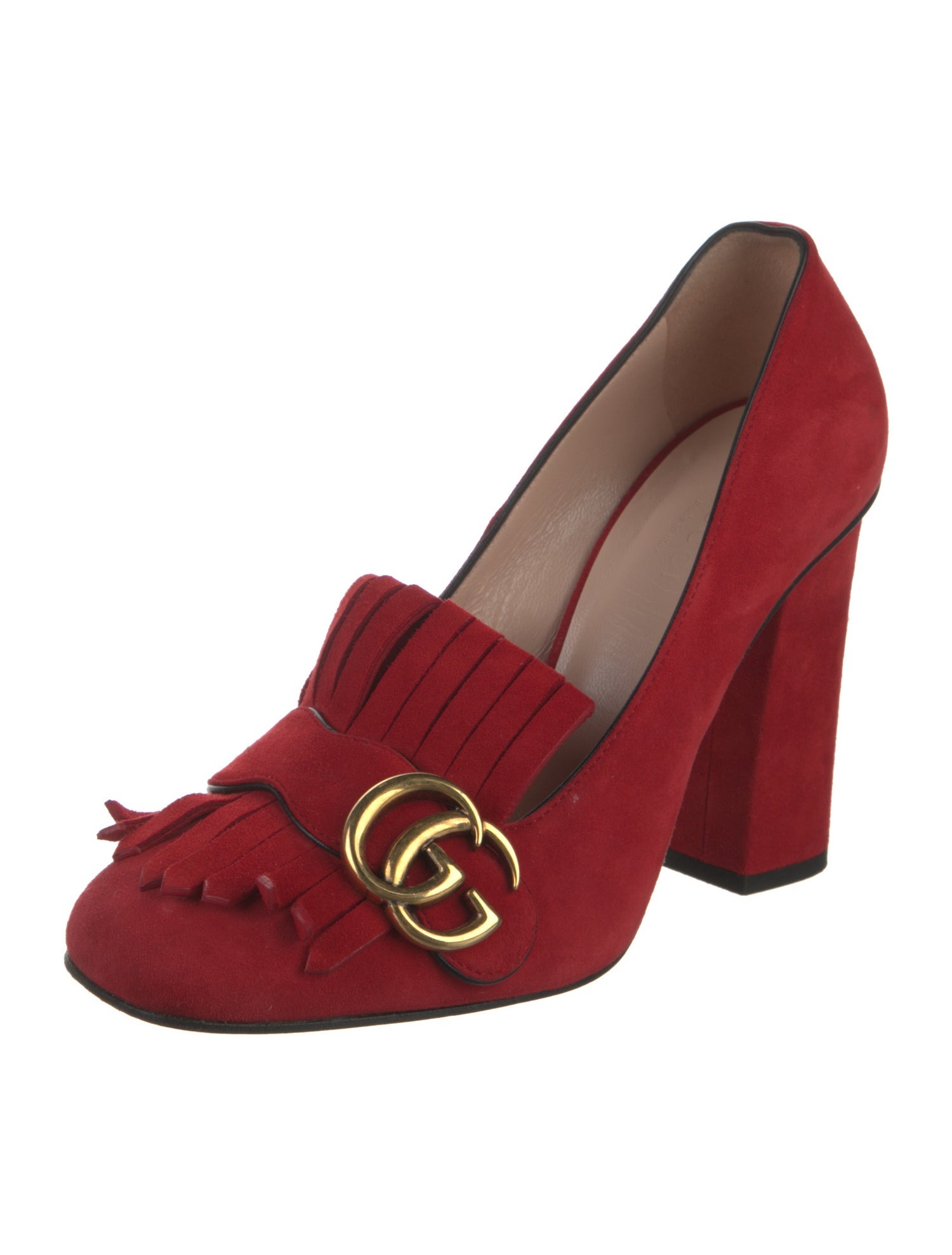 Gucci Double G Logo Suede Pumps