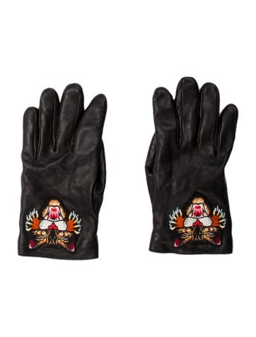 Gucci Winter Accessories black multicolored gloves