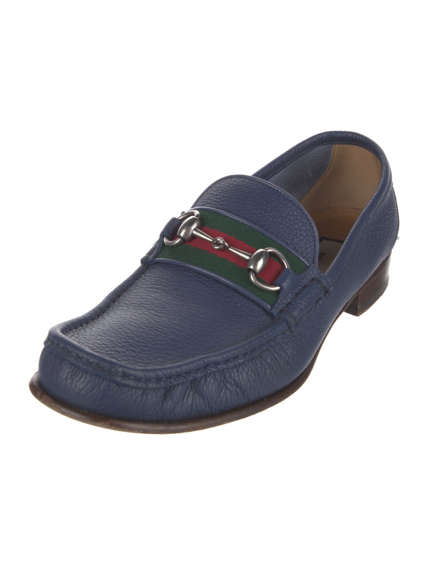 Gucci Web Accent Leather Dress Loafers
