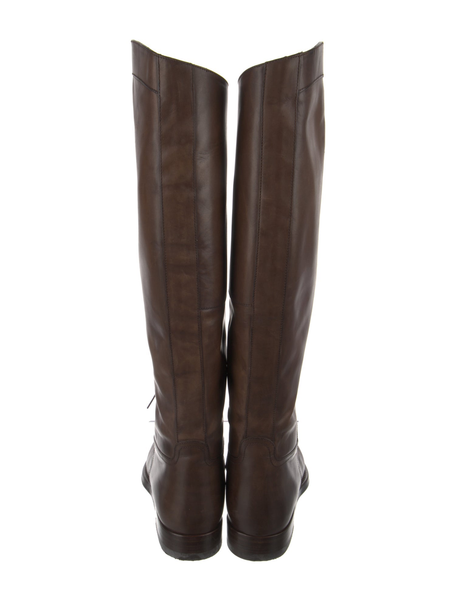 Gucci Web Accent Leather Riding Boots
