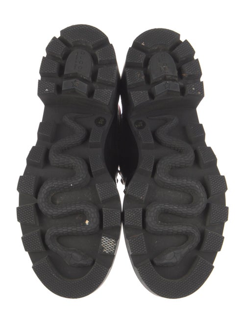 Gucci Sylvie Web Accent Leather Combat Boots