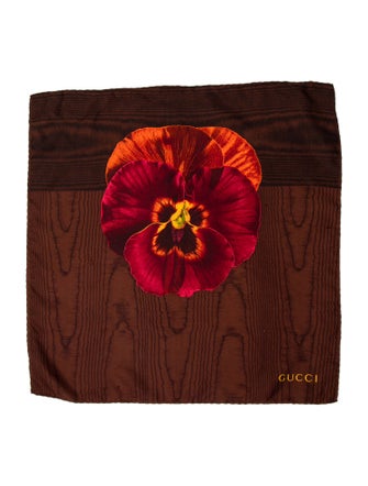 Gucci Silk Floral Print Scarf