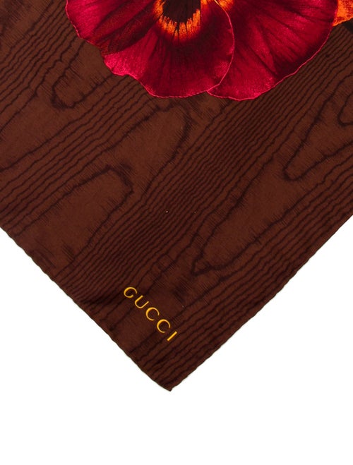 Gucci Silk Floral Print Scarf