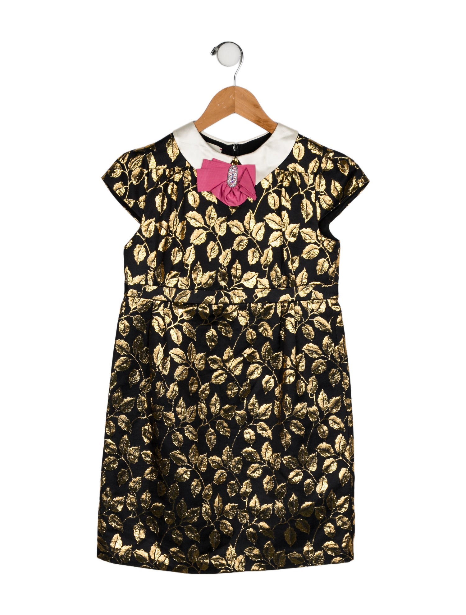 Gucci Girls' Metallic Floral Dress