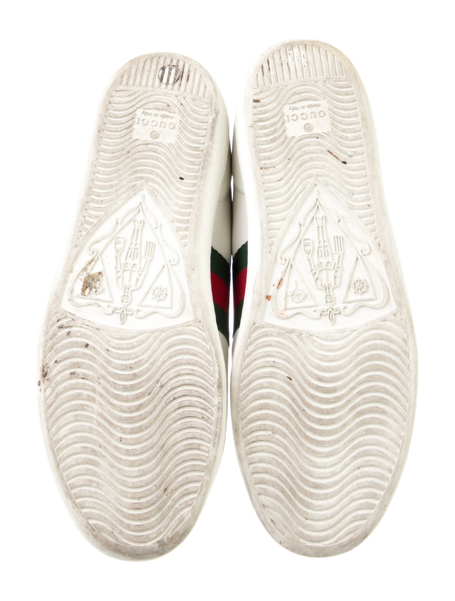 Gucci Faux Pearl Accents Leather Sneakers