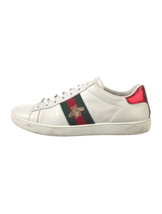 Gucci Web Accent Leather Sneakers