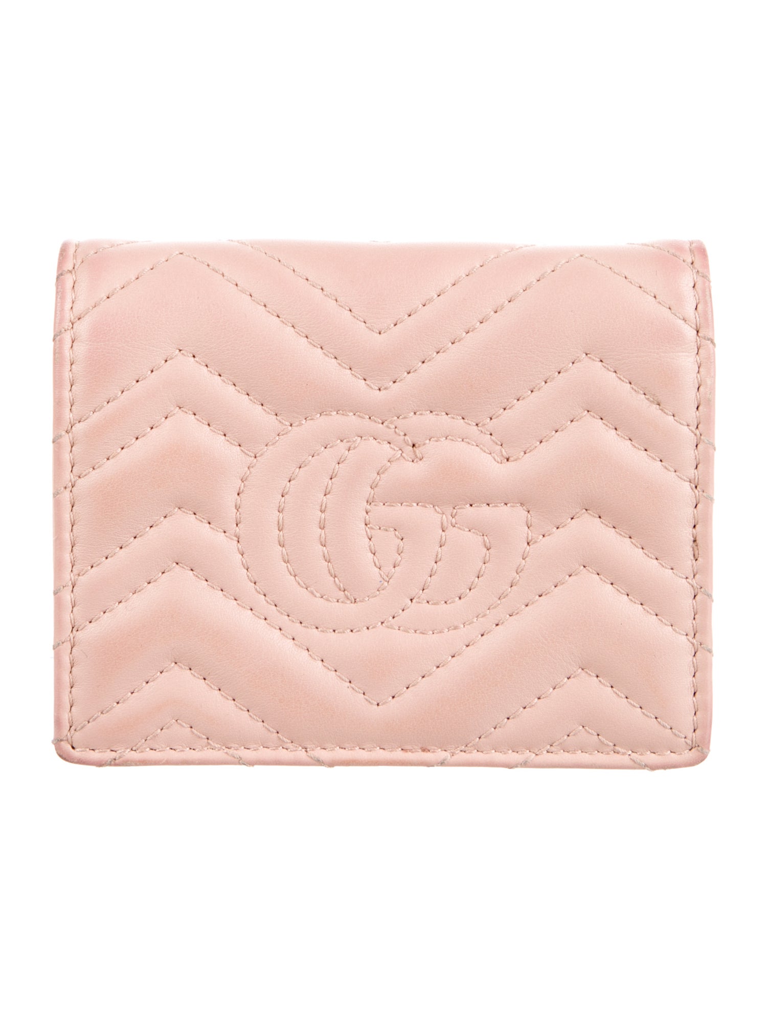 Gucci Double G Logo Leather Compact Wallet