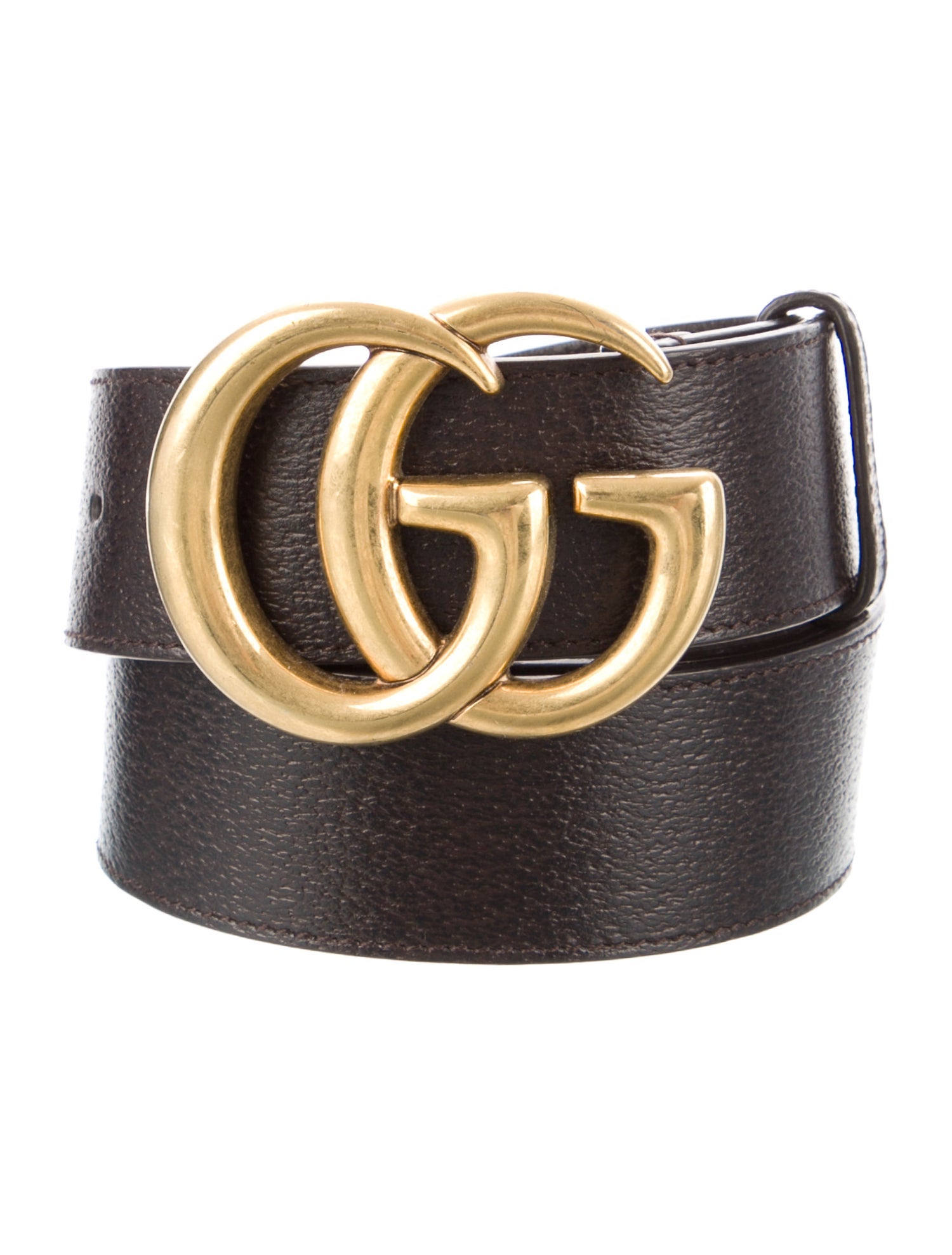 Gucci Double G Logo Leather Belt