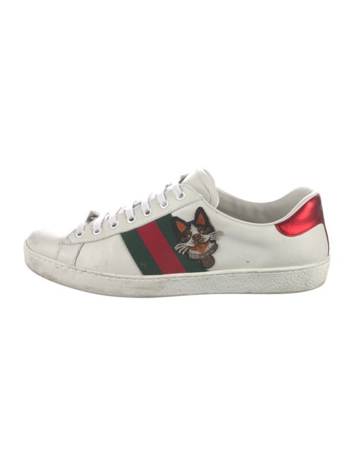 Gucci Web Accent Leather Sneakers