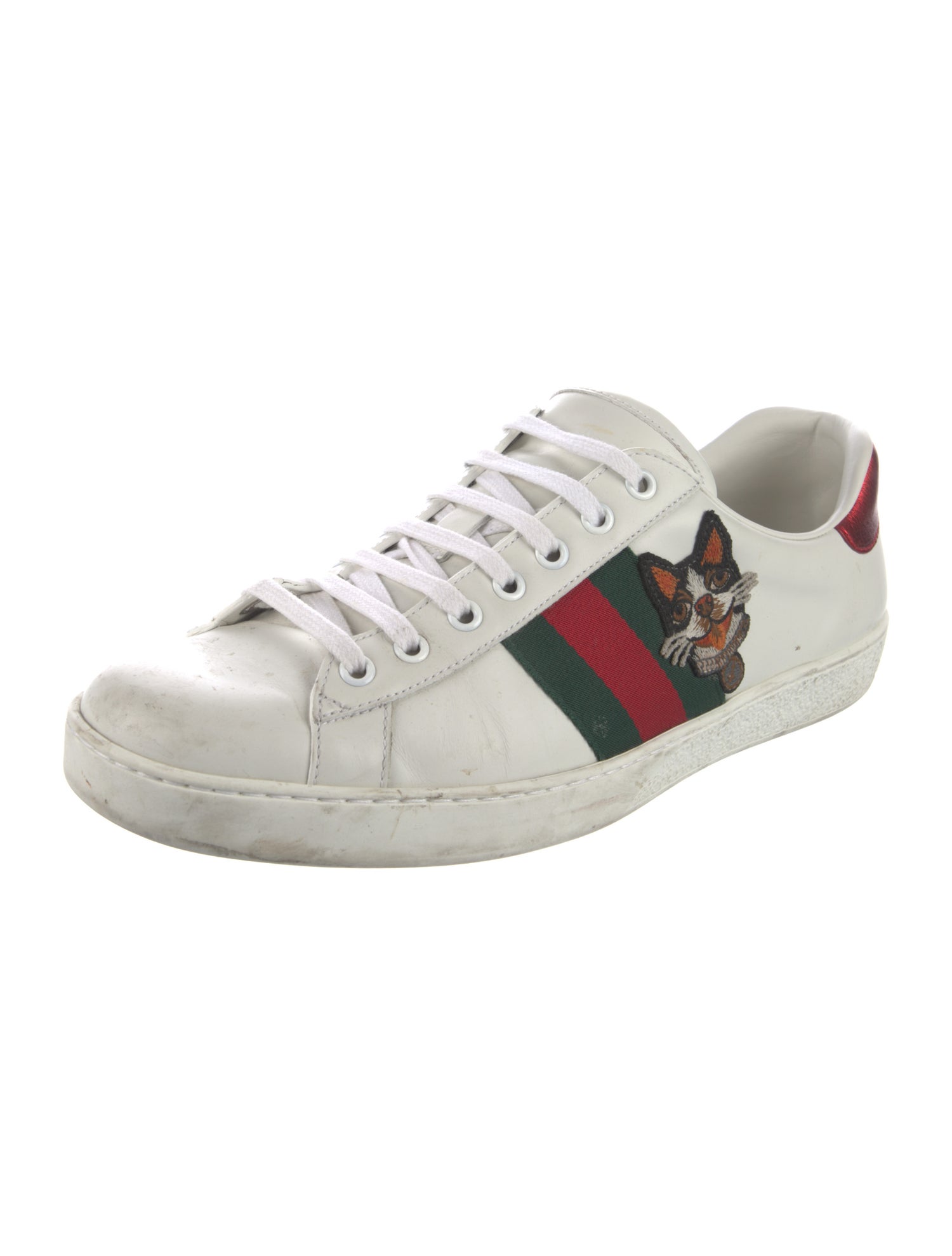 Gucci Web Accent Leather Sneakers