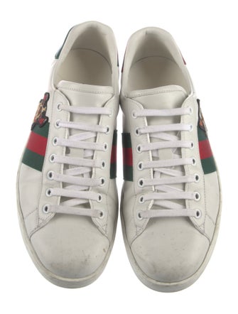 Gucci Web Accent Leather Sneakers