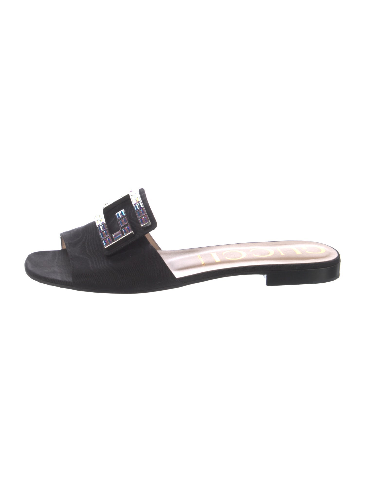 Gucci Nylon Crystal Embellishments Slides