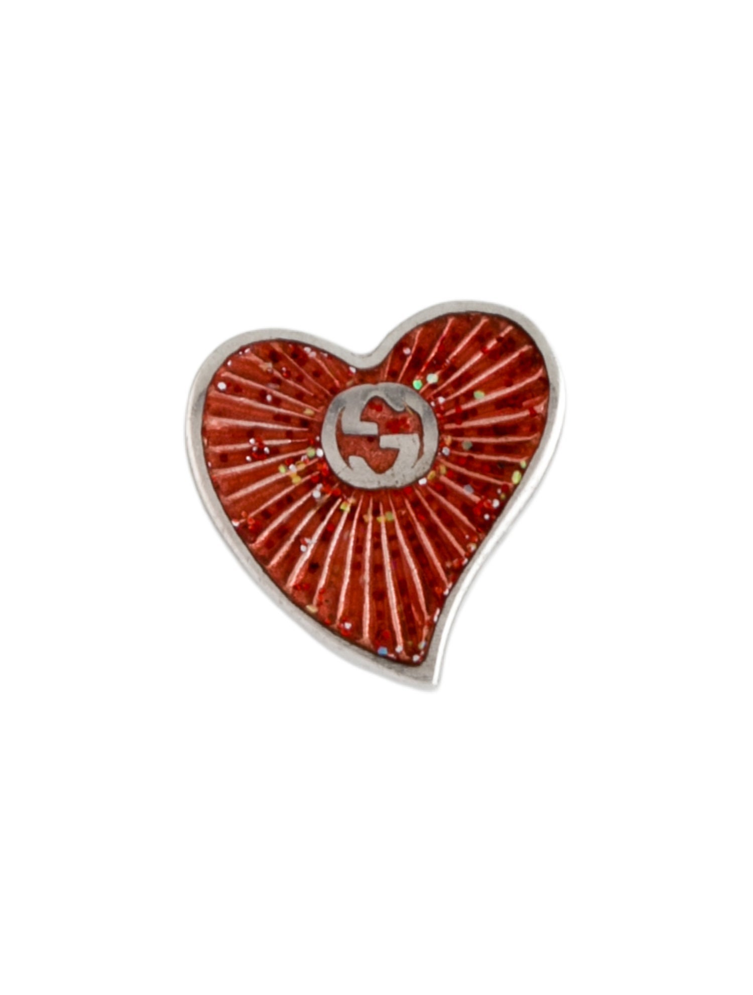 Gucci Enamel San Valentino Heart Stud Earring