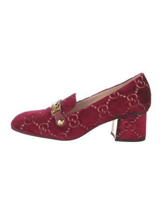 Gucci Sylvie Web Accent Velvet Loafers