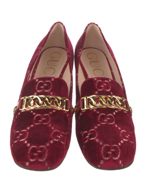 Gucci Sylvie Web Accent Velvet Loafers